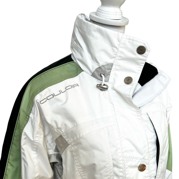 Couloir Fusion Winter Ski Jacket Snowboarding Coat White Black Green Size M 6 - Picture 4 of 16